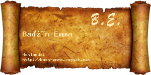 Baán Emma névjegykártya