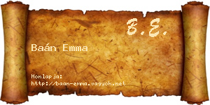 Baán Emma névjegykártya