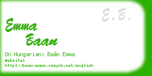 emma baan business card